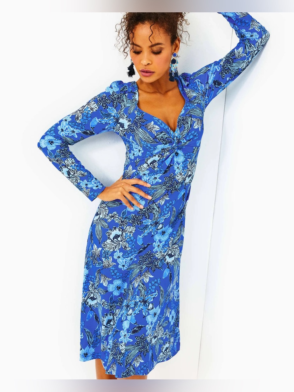 NWT! Lilly Pulitzer Claudia Midi Dress Blue Floral Sz 6